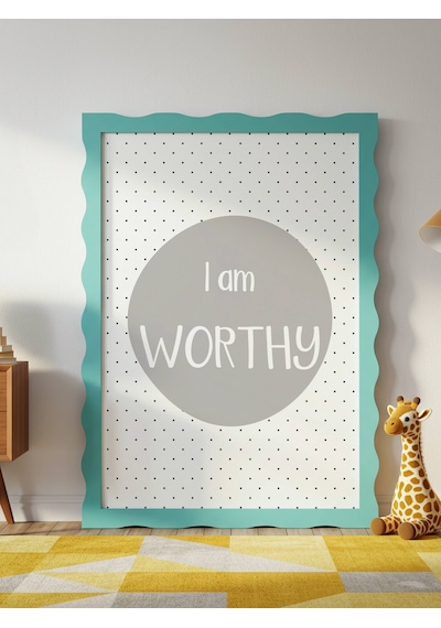 I Am Worthy Dijital Baskı Poster Krem Çerçevesiz
