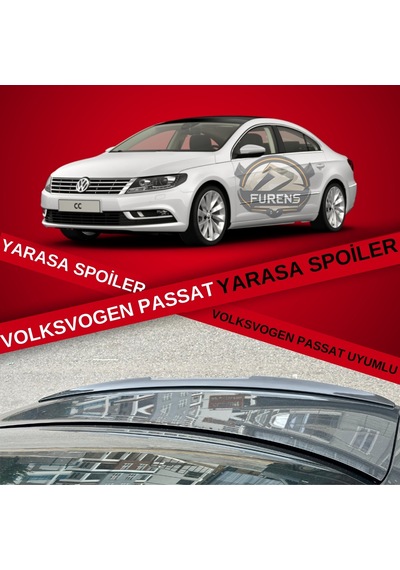 Volkswagen Vw Cc Bagaj Üstü Slim Yarasa Spoiler Piano Black Parlak Siyah