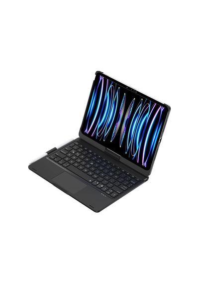 İpad Uyumlu Pro 11 2024 F11 Ats Kılıf Magic Dönen Klavyeli Tablet Kılıf - Siyah - 100 Diğer