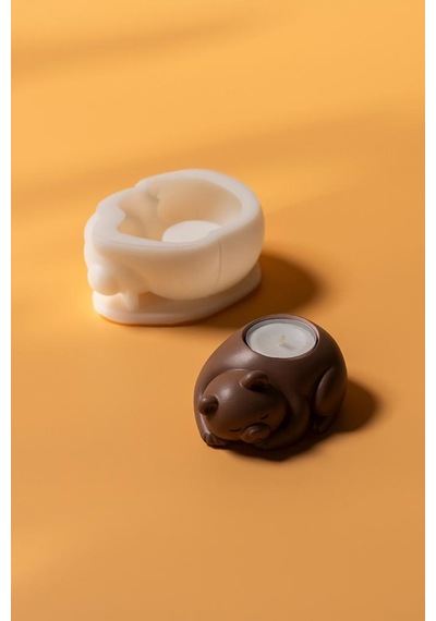 Rufus Concept Ayı Tealight Silikon Mumluk Kalıbı