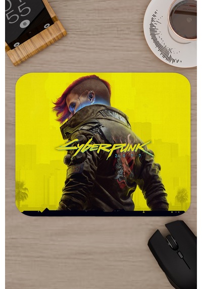 Cyberpunk 2077 Kaymaz Dikişli Kauçuk Oyuncu Mousepad V5 - 22x18 Gaming Mouse Pad Fare Altlığı