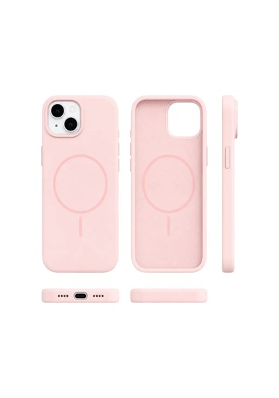 iPhone Uyumlu 14 Aura Akıllı Magsafe Animasyonlu Silikon Kılıf Açık Pembe