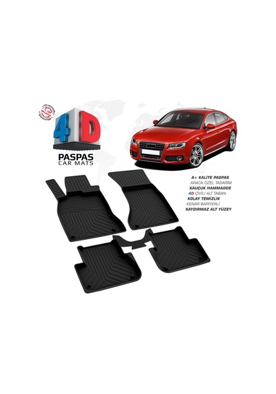 Audi A5 4d Araca Özel Havuzlu Kauçuk Paspas 2008-2016