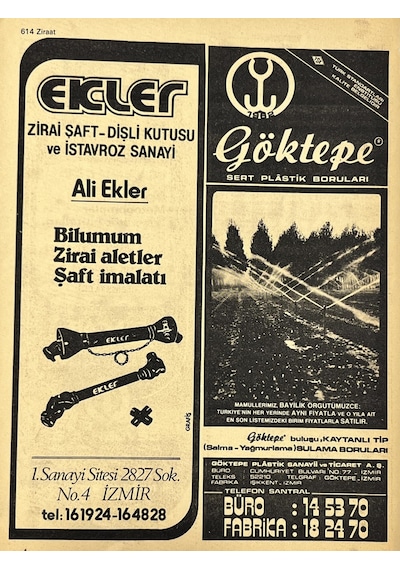 İzmir 1982-1983 Meslek Reklam İlanı Efemera S613