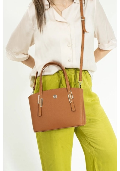 Just Polo Kadın Camel Büyük Boy 5 Bölmeli Omuz Çantası Ve Cüzdanı Kombin 235013mh