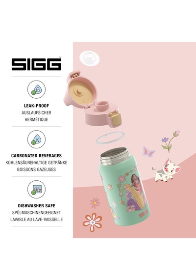 Sıgg - Shield One Disney Prensesleri Paslanmaz Çelik Çocuklar İçin İçecek Şişesi - Gazlı İçecekler İçin Uygu Genel