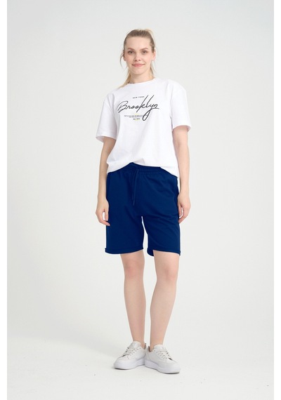 Superlife Kadın Regular Fit Duble Paça Şort Spr24srk51 Lacivert