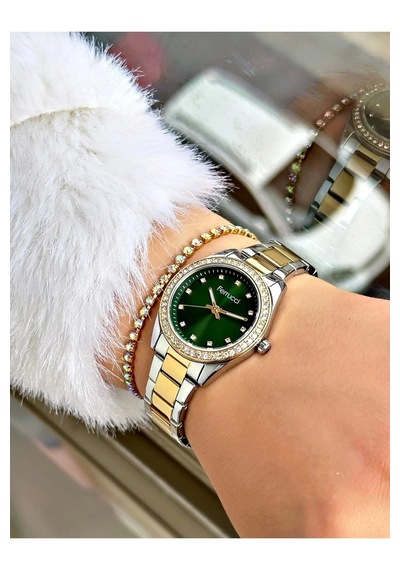 Ferrucci Fc63406 Zirkon Taşlı Minimal Kasa Çelik Kordon&kasa Kadın Kol Saati+bileklik Altın - Gümüş