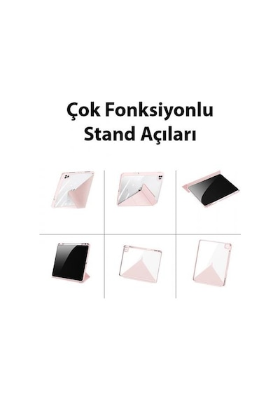 Coofbe Kalem Yerli Standlı Şeffaf Arka Kapak Apple Uyumlu iPad  Pro 11 Kılıf Tablet Kılıfı Manyetik 2022-2021-2020-2018