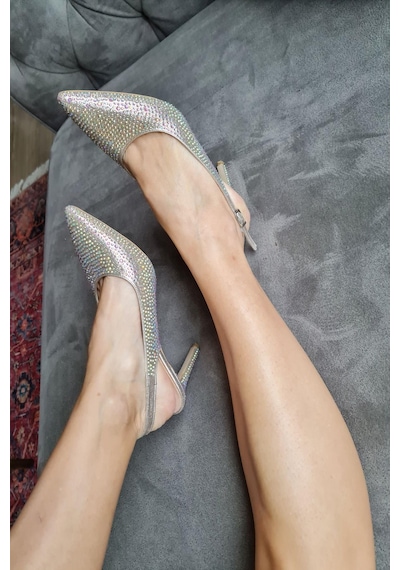 036 6169 Topukla Kadın Taşlı Topuklu Stiletto Abiye Ayakkabı 001