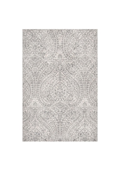 Kartela Halı Paisley Halı Kaymaz Taban Makinede Yıkanabilir Halı Açık Gri - 60 X 90 Cm
