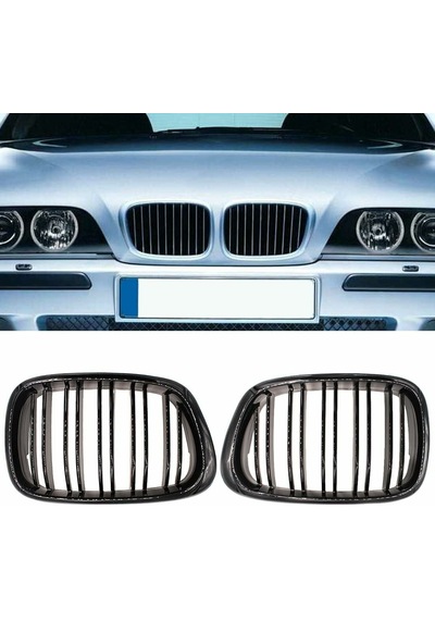Bmw E39 Çift Şeritli Ön Panjur Izgara 1995-2003 Arası Parlak Siyah