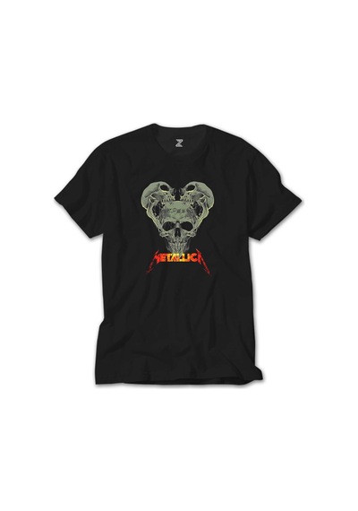 Metallica 3 Dry Heads Siyah Tişört Siyah