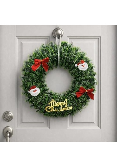 Noel Kapı Çelenkleri Yeşil Renkli Ağaç Asılı Ön Kapı Süsü Yılbaşı Kapı Süsü 40 Cm 50 x 22