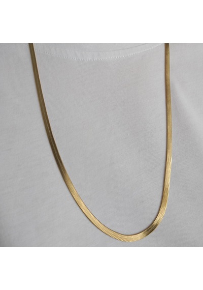 Lente Aksesuar İtalyan Ezme Zincir Kolye 60 Cm - Retro Kadın Kolye Altın