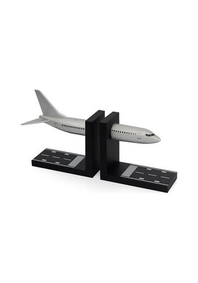 Zekupp Boeing 737-800 Gümüş Gri 1/100 Ölçekli Maket Uçak Modelli Kitap Tutucu