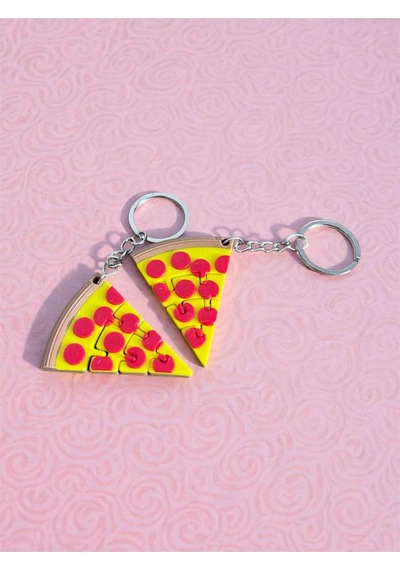 Hareketli Dilimli Pizza Anahtarlık - En Sevdiğiniz Lezzetin Eğlenceli Hali