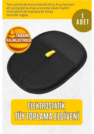 Elektrostatik Tüy Toplama Eldiveni 24x16 Cm Kalın Tabanlı Kedi Köpek Tüy Temizleyici Rulo F
