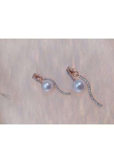 Hdmarketim Swarovski Taşlı İncili Doğa Temalı Küpe Çok Renkli