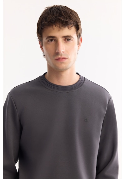 Avva Erkek Antrasit Bisiklet Yaka Pamuklu Bi-stretch Regular Fit Sweatshirt A52y1271