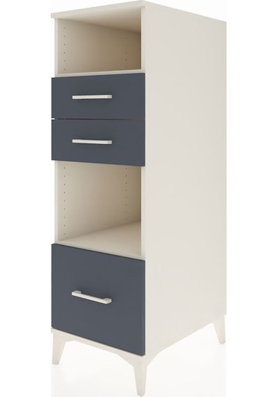 Kronos Dolap 2 Raflı 3 Çekmeceli 44x59x134 Aytaşı-antrasit Aytası