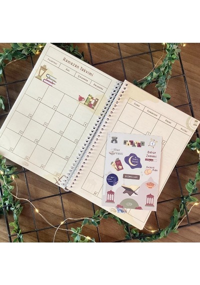 Ramazan Planlayıcı Cüz, Teravih, Oruç, Günlük Planlama, Hatim, Sticker Hediyeli Çok Renkli