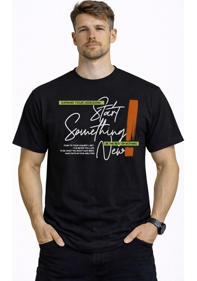 Herkesemoda Start New Detaylı Basic Erkek T-shirt Siyah