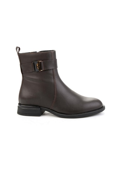 Kahve Hakiki Deri Kadın Bot & Bootie K02724560303 Kahve