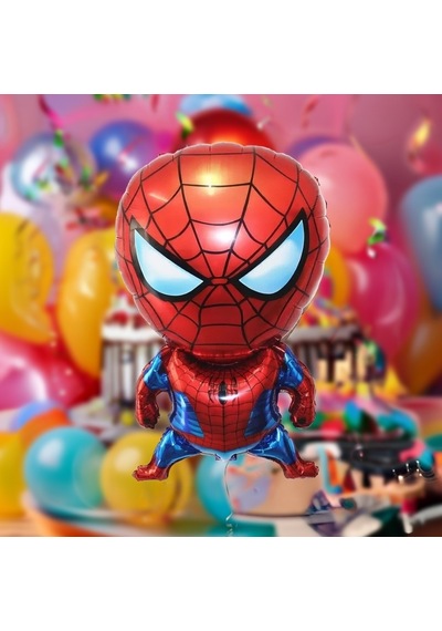 70 X 44 Cm Folyo Balon Spider - Helyuma Uyumlu Parti Ve Doğum Günü Balonu Çok Renkli