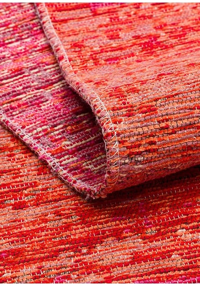 Kutnu Kılım Modern Ombre Renk Geçişli Yıkanabilir Çift Taraflı Kilim Pembe - Turuncu