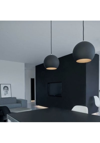 Mylights Siyah Içi Beyaz Mat Pütürlü Siyah Boya Metal Sarkıt Av