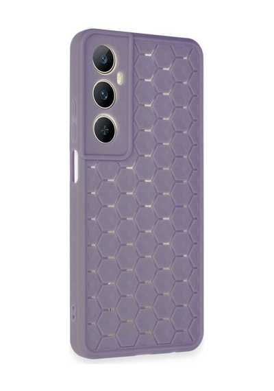 Realme C65 Kılıf Petek Silikon Kapak - Lila -