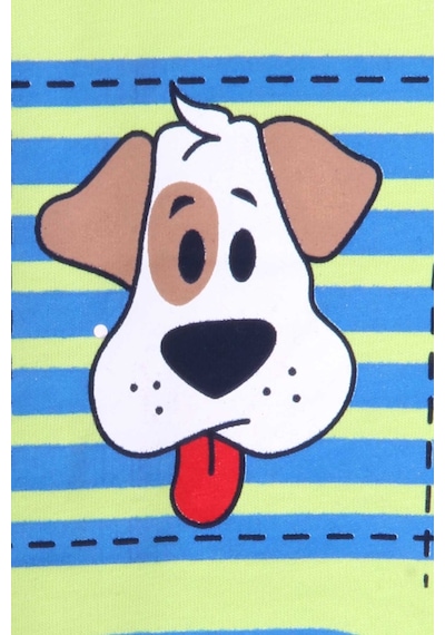Breeze Erkek Çocuk Şortlu Takım Sevimli Köpekçik 1-4 Yaş, Fıstık Yeşili