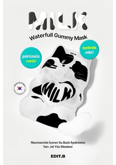 Editb Niasinamid İçeren Su Bazlı Aydınlatıcı Yarı Jel Yüz Maskesi EDIT.B Waterfull Gummy Mask MILK