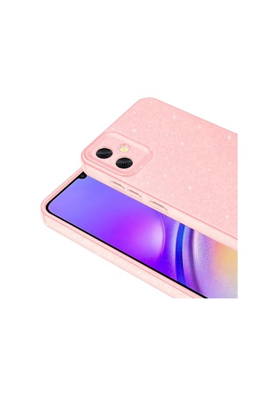 Galaxy Uyumlu A05 Kılıf Kamera Korumalı Simli Silikon Üstün Koruma Pazarplus Pembe