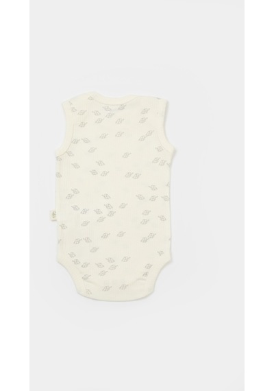 BabyCosy Organik Modal Fil Baskılı 2 Li Askılı Unisex Bebek Badi 001