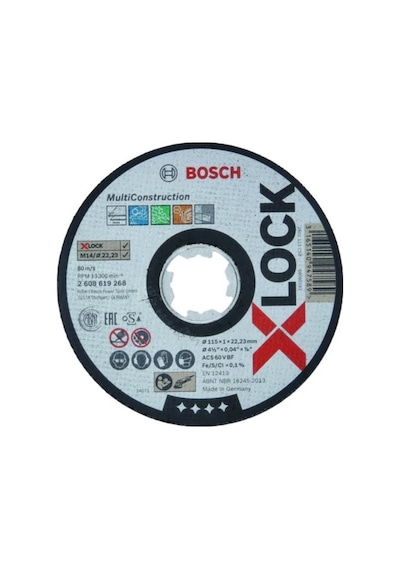 Bosch X-Lock 115x1 Multi Material Rapido Düz Kesici Disk