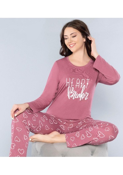 Uzun Kol Mevsimlik Pijama Takımı Viskon Alperi 790-56 GÜL KURUSU Uzun Kol Mevsimlik Pijama Takımı Viskon Alperi 790-56 GÜL KURUSU
