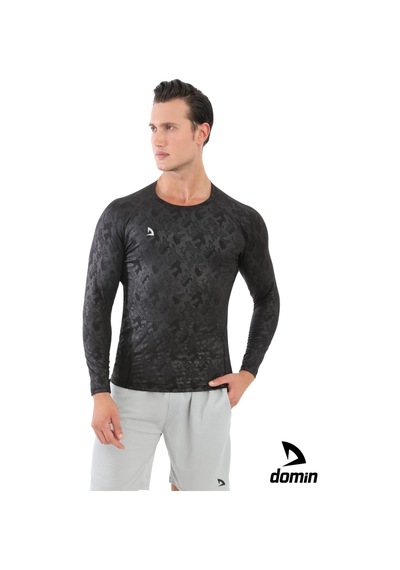 Hnc Sport Erkek Uzun Kol Compression Fitness Gym Body Tshirt Siyah Melanj