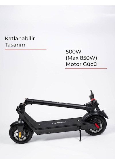 X9 Elektrikli Scooter - Çıkartılabilir Bataryalı 850w Katlanabilir Scooter Siyah