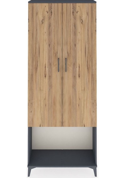 Arges Dolap 4 Raflı 2 Kapaklı 88x30x221 Antrasit-çam Antrasit