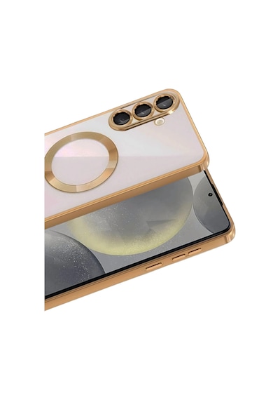 Samsung Galaxy S26 Plus Uyumlu Kılıf Kamera Lens Koruyuculu Magsafe Özellikli Telefon Kılıfı Kapak Çöl Titanyum