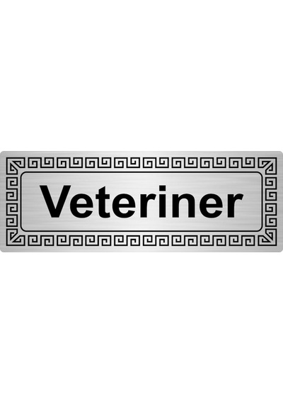 Veteriner 7Cmx20Cm Metal Yönlendirme Levhası Gümüş Renk Metal