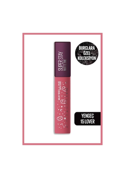 Maybelline New York Super Stay Matte Ink Zodiac Likit Mat Ruj- 15 Lover (Yengeç)