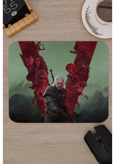 Witcher 3 Kaymaz Dikişli Kauçuk Oyuncu Mousepad V5 - 22x18 Gaming Mouse Pad Fare Altlığı