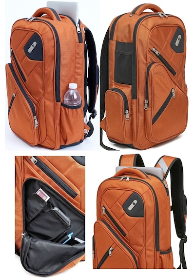 Ful - Dean 17" Koyu Turuncu Gündelik Seyahat Unisex Laptop Sırt Çantası