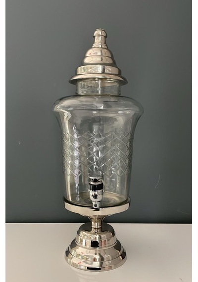 Lamedore Samovar Musluklu Şerbetlik Nikel 23x20,5x48,5 Cm Gümüş