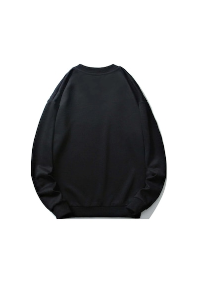 Startmore Adrift Romwe Guys Letter Skull Graphic Sweatshirt Siyah Siyah