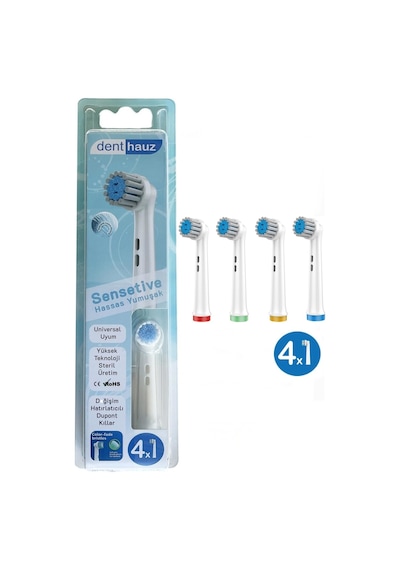 Sensetive - Ekstra Yumuşak Oral B Şarjlı Diş Fırçası Yedek Başlığı - 4 Adet Yedek Başlık