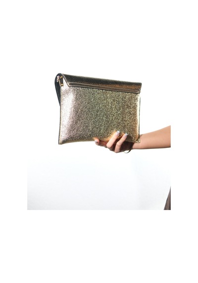 Maorı Altın Baskı Kadın Clutch Çanta